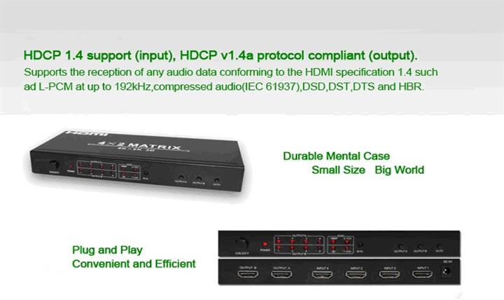 HDMI1.4×2矩陣與分配器 3D視效的穩定之選
